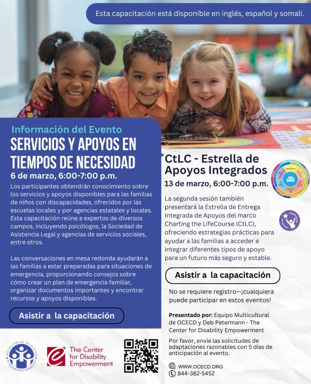 Services and Supports in Time of Need Spanish Flyer